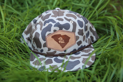 Camo Leather State Rope Hat