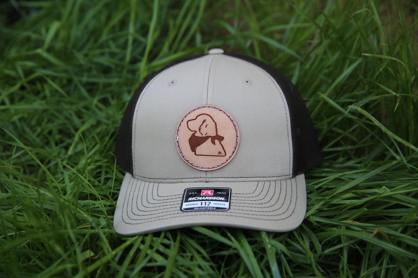 Beau Round Leather Patch Trucker Hat