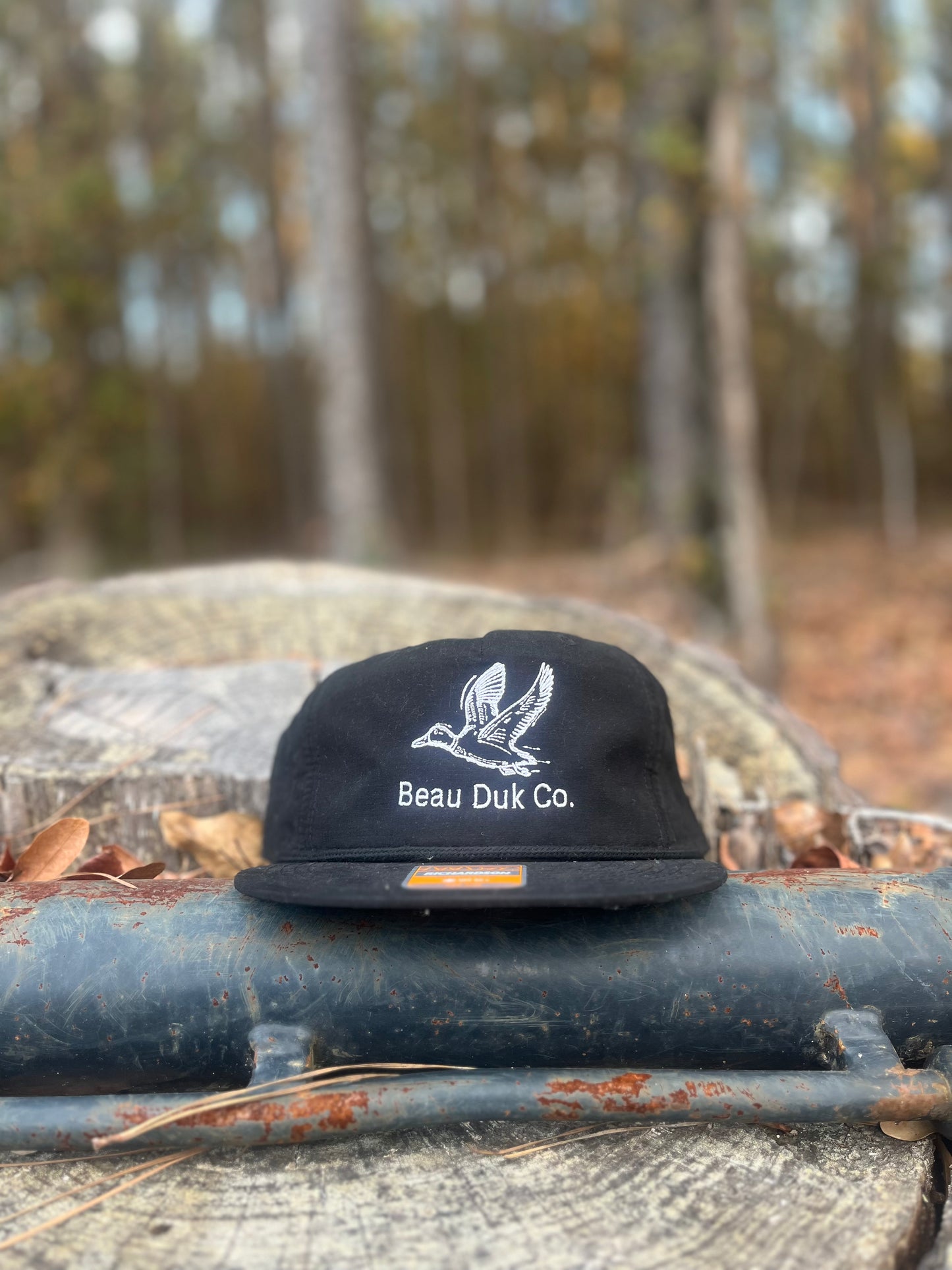 In Flight Black embroidered hat