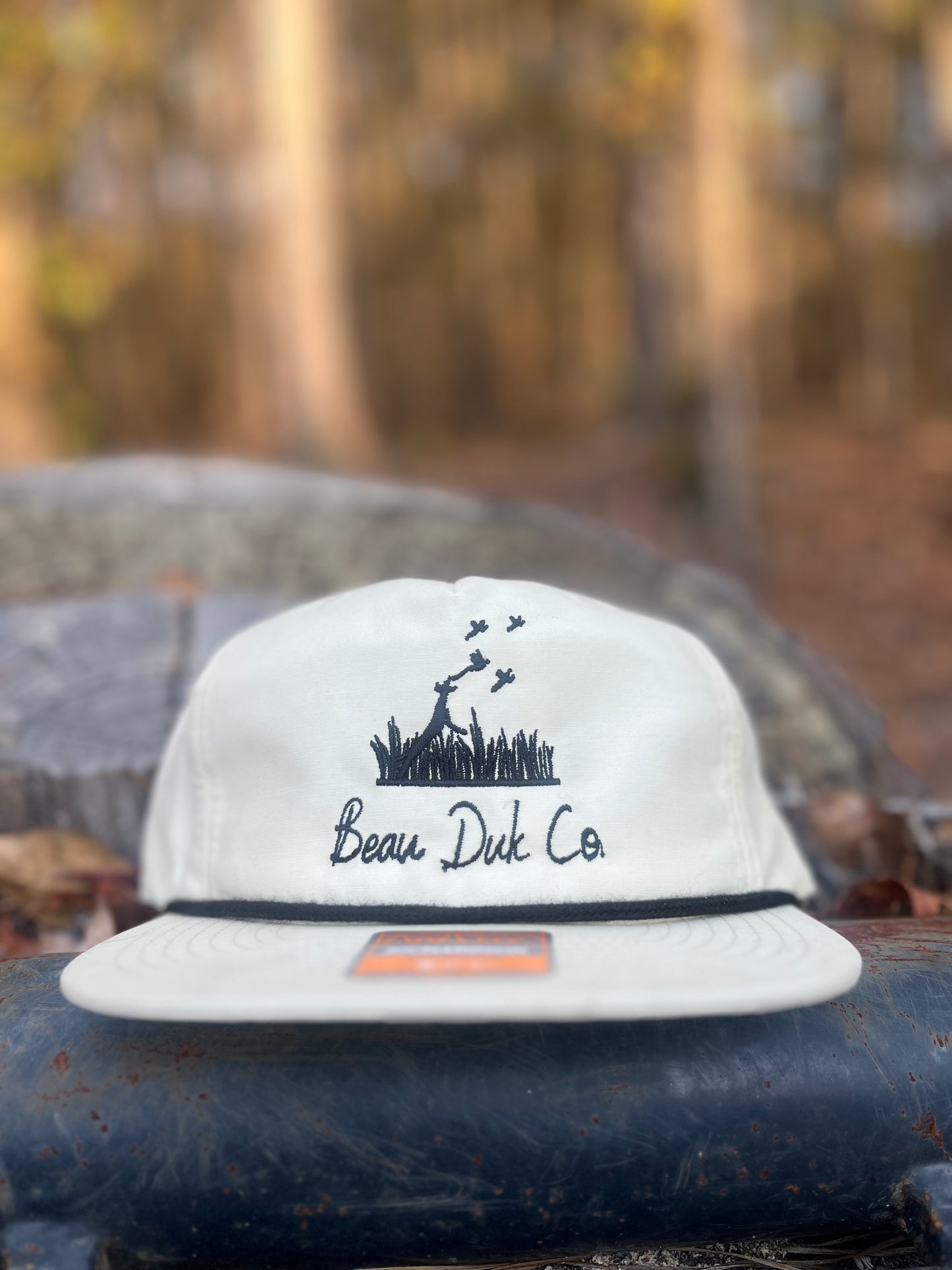 Flush and Fly Cream embroidered hat