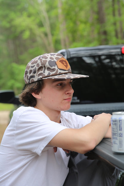 Camo Leather State Rope Hat