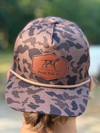 Leather GSP Patch Brown Camo Rope Hat